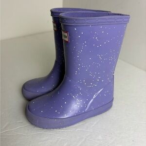 Hunter Kids First Classic Giant Glitter Rain Boot size 8